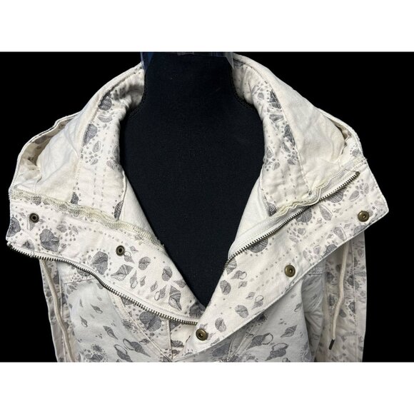 Ser.O.Ya Hoodie UNISEX SM WHITE/GREY SEASHELL Print Kangaroo Pocket GORPCORE - Picture 6 of 13